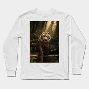 Graceful Tiger Reflection Long Sleeve T-Shirt